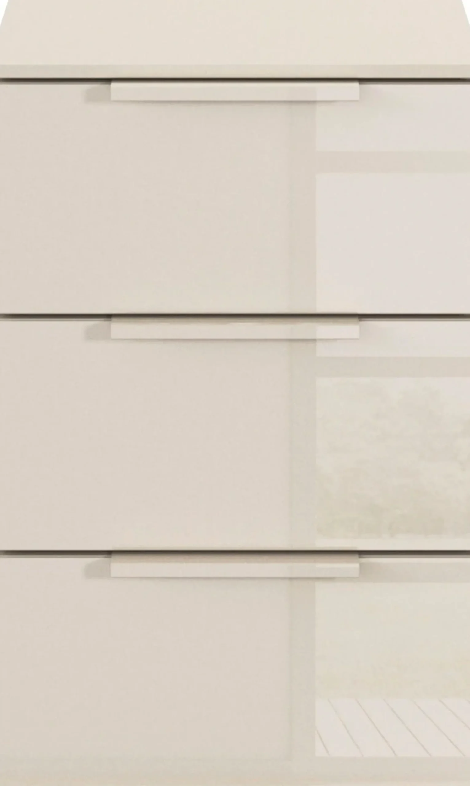 rauch Nachtkommode »Nachttisch Nachtkonsole MONTCLAR Frontauswahl Dekor/Hochglanz/Glas« Breite 40 cm / Höhe 61 cm, inkl. Soft-Close-Funktion,mit 3 geräumigen Schubladen, viele Griffvarianten MADE IN GERMANY