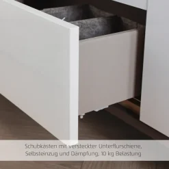 rauch Nachtkommode »Nachttisch Nachtkonsole MONTCLAR Frontauswahl Dekor/Hochglanz/Glas« Breite 40 cm / Höhe 61 cm, inkl. Soft-Close-Funktion,mit 3 geräumigen Schubladen, viele Griffvarianten MADE IN GERMANY