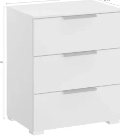 rauch Nachtkommode »Nachttisch Nachtkonsole Nachtschrank SKAT MERIDIAN« inkl. SOFT-CLOSE-FUNKTION,mit 3 Schubladen in elegantem Design MADE IN GERMANY