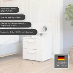 rauch Nachtkommode »Nachttisch Nachtkonsole Kommode EVELYN« inkl. SOFT-CLOSE-FUNKTION,in elegantem Stil mit 2 Schubladen, viel Stauraum MADE IN GERMANY