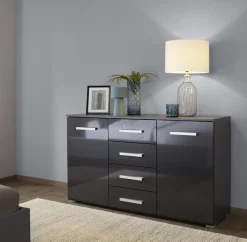 rauch Schubkastenkommode »Sideboard Kommode Kombikommode KOLUNA mit Hochglanzfront« Breite 120 cm mit eleganter Hochglanzfront,vier große Schubladen, mit insgesamt 4 Einlegeböden MADE IN GERMANY