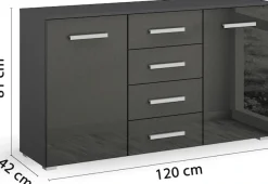 rauch Schubkastenkommode »Sideboard Kommode Kombikommode KOLUNA mit Hochglanzfront« Breite 120 cm mit eleganter Hochglanzfront,vier große Schubladen, mit insgesamt 4 Einlegeböden MADE IN GERMANY