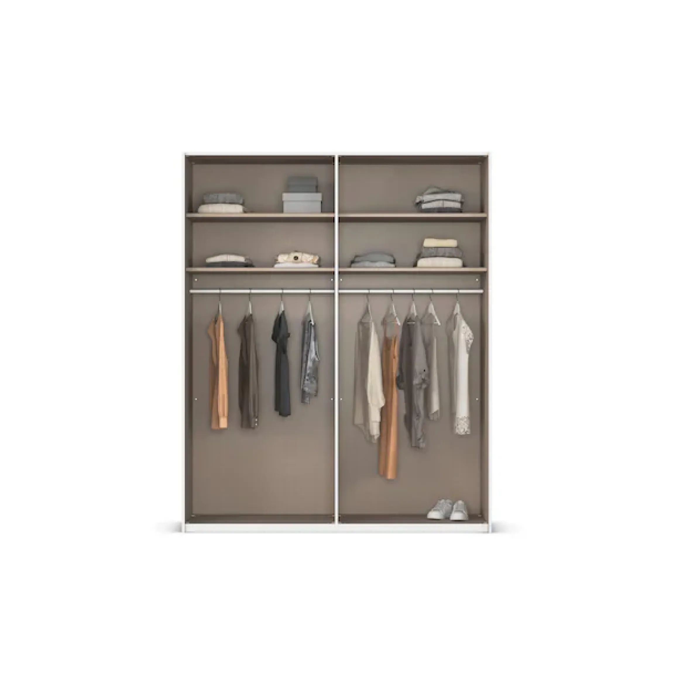 rauch Schwebetürenschrank »Kleiderschrank Schrank Garderobe Schlafzimmerschrank SCALE-WOOD« edle geteilte Front in massiver Asteiche mit Spiegel MADE IN GERMANY