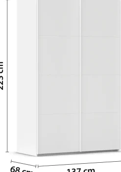 rauch Schwebetürenschrank »Kleiderschrank Schrank Garderobe Schlafzimmerschrank EVELYN« in elegantem Stil, in 5 Breiten, Griffe in Korpusfarbe MADE IN GERMANY