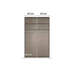 rauch Schwebetürenschrank »Kleiderschrank Schrank Garderobe Schlafzimmerschrank EVELYN« in elegantem Stil, in 5 Breiten, Griffe in Korpusfarbe MADE IN GERMANY