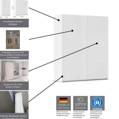 rauch Schwebetürenschrank »Kleiderschrank Schrank Garderobe Schlafzimmerschrank EVELYN« in elegantem Stil, in 5 Breiten, Griffe in Korpusfarbe MADE IN GERMANY