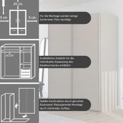 rauch Schwebetürenschrank »Kleiderschrank Schrank Garderobe Schlafzimmerschrank SCALE-FYRA« edle viergeteilte Türen mit Glas-Front viele Farben MADE IN GERMANY