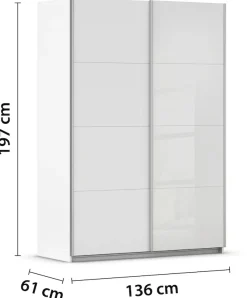 rauch Schwebetürenschrank »Kleiderschrank Schrank KinderzimmerSUBITO« Schlafzimmer Glasfront Breiten 136 & 181 Höhe 197 cm - MADE IN GERMANY