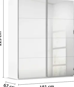 rauch Schwebetürenschrank »Kleiderschrank Schrank Garderobe Schlafzimmerschrank SCALE-FYRA« edle viergeteilte Türen Spiegel/Glas-Mix viele Farben MADE IN GERMANY