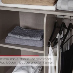 rauch Schwebetürenschrank »Kleiderschrank Schrank Garderobe Schlafzimmerschrank CONTIDO« 3 verschiedene Ausstattungen BASIC/CLASSIC/PREMIUM,aus hochwertigem Material in 6 Breiten 2 Griff-Farben MADE IN GERMANY