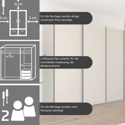 rauch Schwebetürenschrank »Kleiderschrank Schrank Garderobe Schlafzimmerschrank CONTIDO« 3 verschiedene Ausstattungen BASIC/CLASSIC/PREMIUM,aus hochwertigem Material in 6 Breiten 2 Griff-Farben MADE IN GERMANY