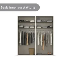 rauch Schwebetürenschrank »Kleiderschrank Schrank Garderobe Schlafzimmerschrank CONTIDO« 3 verschiedene Ausstattungen BASIC/CLASSIC/PREMIUM,aus hochwertigem Material in 6 Breiten 2 Griff-Farben MADE IN GERMANY
