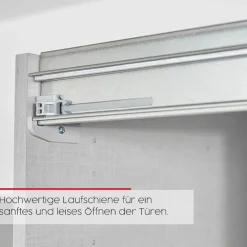 rauch Schwebetürenschrank »Kleiderschrank Schrank Garderobe Schlafzimmerschrank CONTIDO« 3 verschiedene Ausstattungen BASIC/CLASSIC/PREMIUM,aus hochwertigem Material in 6 Breiten 2 Griff-Farben MADE IN GERMANY