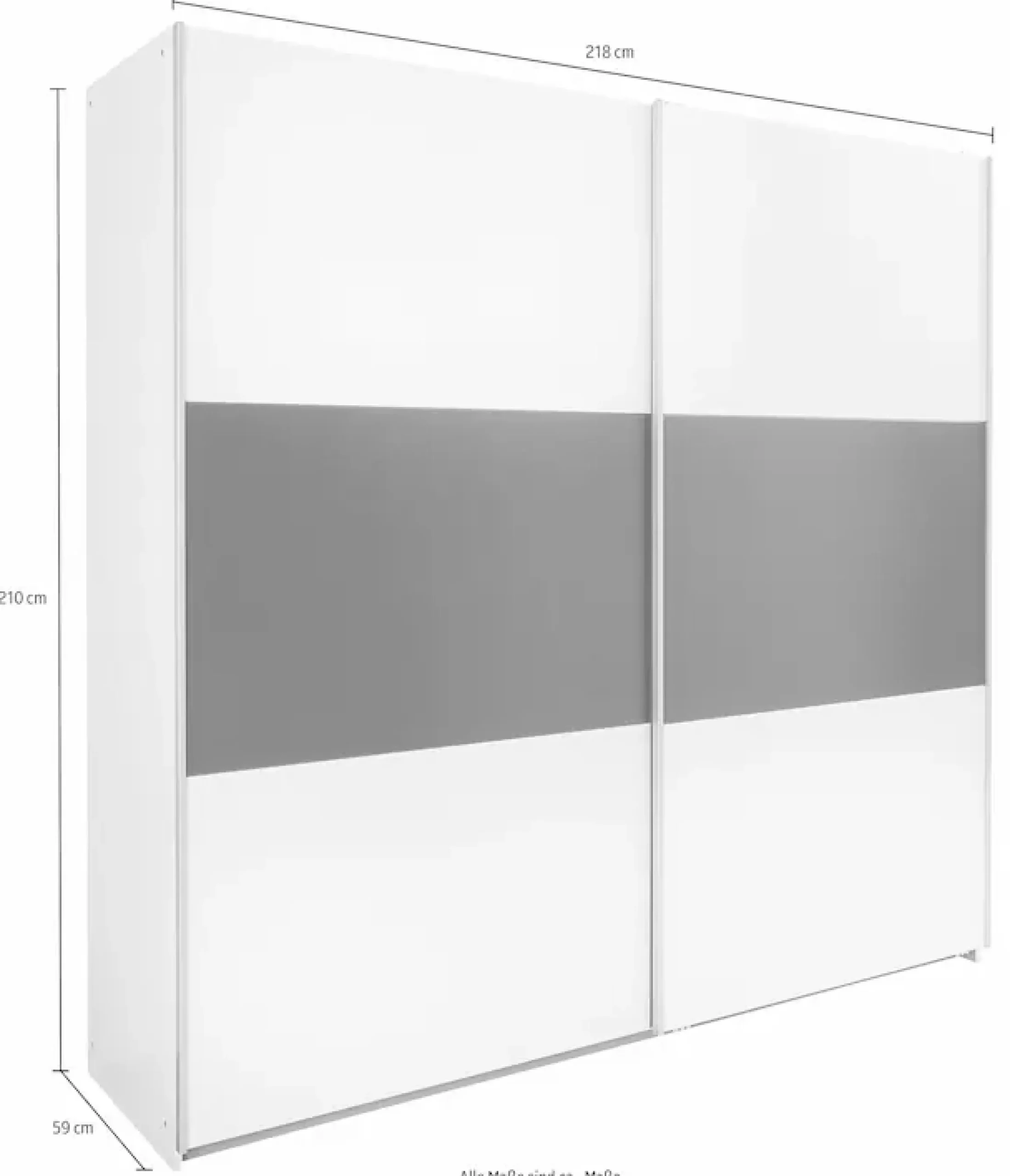 rauch Schwebetürenschrank »Kleiderschrank Schrank Garderobe Wäscheschrank Schlafzimmer BORBA« Breiten 218/260 cm, Höhe 210 cm,optional mit Absetzung in Graumetallic MADE IN GERMANY