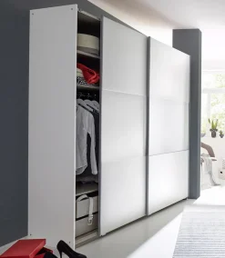 rauch Schwebetürenschrank »Kleiderschrank Schrank Garderobe Wäscheschrank Schlafzimmer BORBA« Breiten 218/260 cm, Höhe 210 cm,optional mit Absetzung in Graumetallic MADE IN GERMANY