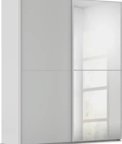 rauch Schwebetürenschrank »Kleiderschrank Schrank Garderobe Schlafzimmerschrank SCALE-DUO« edle zweigeteilte Türen, Spiegel und 3 Zierleisten MADE IN GERMANY