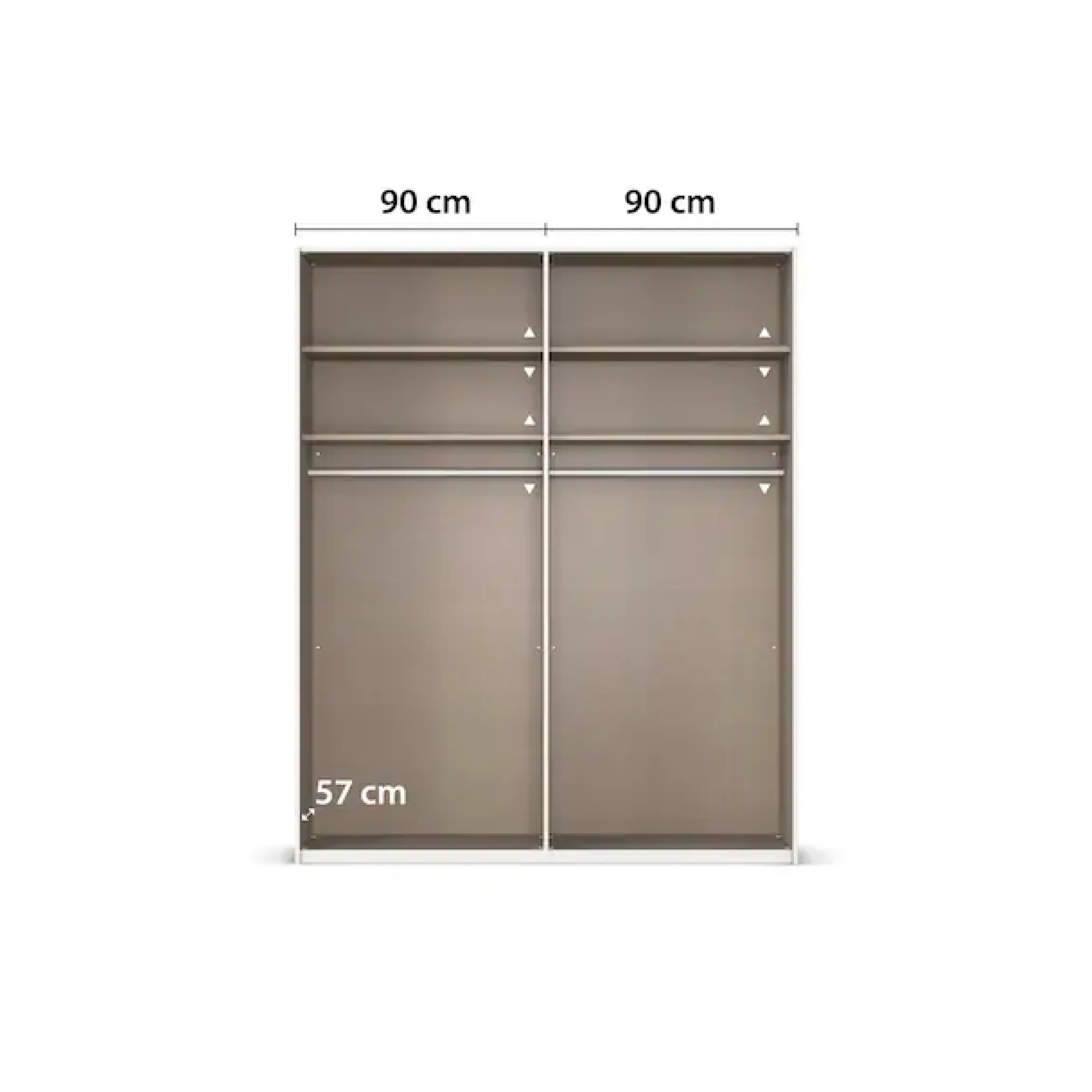 rauch Schwebetürenschrank »Kleiderschrank Schrank Garderobe Schlafzimmerschrank SCALE-DUO« edle zweigeteilte Türen, Spiegel und 3 Zierleisten MADE IN GERMANY