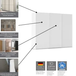 rauch Schwebetürenschrank »Kleiderschrank Schrank Garderobe Schlafzimmerschrank SCALE-DUO« edle zweigeteilte Türen, Spiegel und 3 Zierleisten MADE IN GERMANY