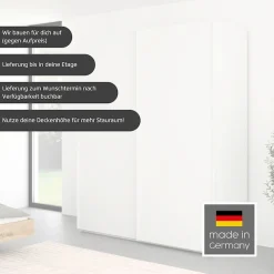 rauch Schwebetürenschrank »Kleiderschrank Schrank Garderobe Schlafzimmerschrank SCALE-TRIO« edle dreigeteilte Front mit 2 Zierleisten Spiegel/Glas MADE IN GERMANY