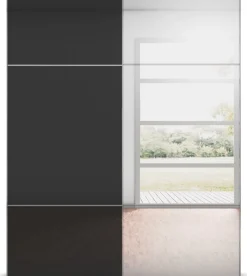 rauch Schwebetürenschrank »Kleiderschrank Schrank Garderobe Schlafzimmerschrank SCALE-TRIO« edle dreigeteilte Front mit 2 Zierleisten Spiegel/Glas MADE IN GERMANY