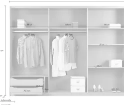 rauch Schwebetürenschrank »Kleiderschrank Schrank Garderobe Wäscheschrank Ankleide KULMBACH« optional mit Beleuchtung, Breiten 278/368 cm Höhen 214/233 cm,mit umfangreicher Innenausstattung und Passepartout MADE IN GERMANY