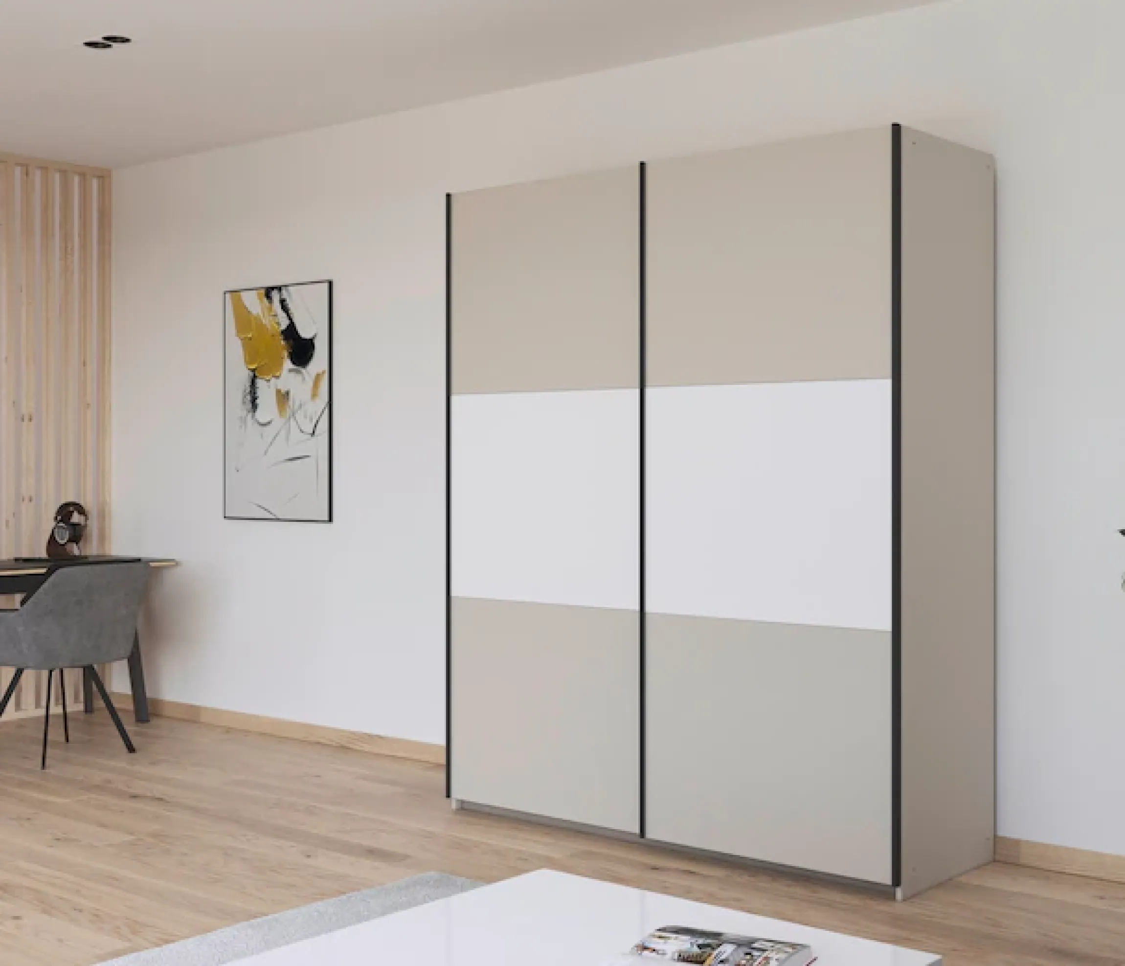 rauch Schwebetürenschrank »Kleiderschrank Schrank Garderobe Garderobenschrank Wäscheschrank NEO« 3 verschiedene Ausstattungen BASIC/CLASSIC/PREMIUM (inkl. SOFT-CLOSE),mit großzügigem Stauraum und vielfältigen Farbkombinationen