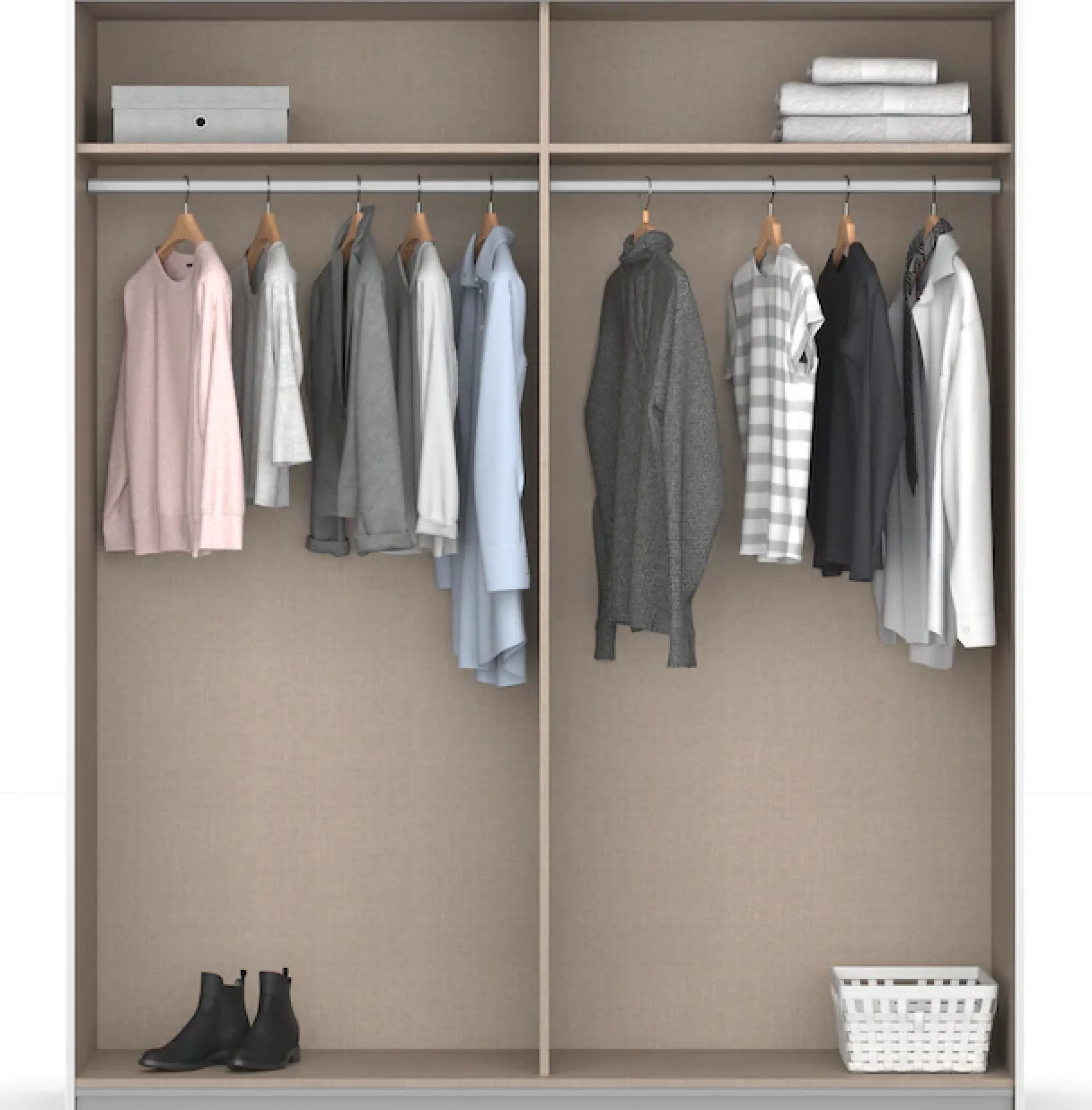 rauch Schwebetürenschrank »Kleiderschrank Schrank Garderobe Garderobenschrank Wäscheschrank NEO« 3 verschiedene Ausstattungen BASIC/CLASSIC/PREMIUM (inkl. SOFT-CLOSE),mit großzügigem Stauraum und vielfältigen Farbkombinationen