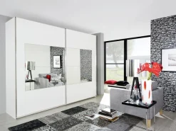 rauch Schwebetürenschrank »Kleiderschrank Schrank Garderobe Wäscheschrank Ankleide X-TEND« Breiten: 226/270/315 cm, Höhe: 223 cm,modernes Design Front in Rahmenoptik Hochglanz Weiß MADE IN GERMANY