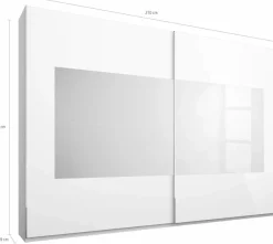 rauch Schwebetürenschrank »Kleiderschrank Schrank Garderobe Wäscheschrank Ankleide X-TEND« Breiten: 226/270/315 cm, Höhe: 223 cm,modernes Design Front in Rahmenoptik Hochglanz Weiß MADE IN GERMANY