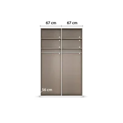 rauch Schwebetürenschrank »Kleiderschrank Schrank Garderobe Schlafzimmerschrank EVELYN« in elegantem Stil mit Spiegel 5 Breiten viel Stauraum MADE IN GERMANY