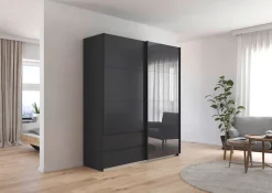 rauch Schwebetürenschrank »Kleiderschrank Schrank Garderobe ELARA Glastür/Grauspiegel« praktische Schubladen optional farblich abgesetzt MADE IN GERMANY