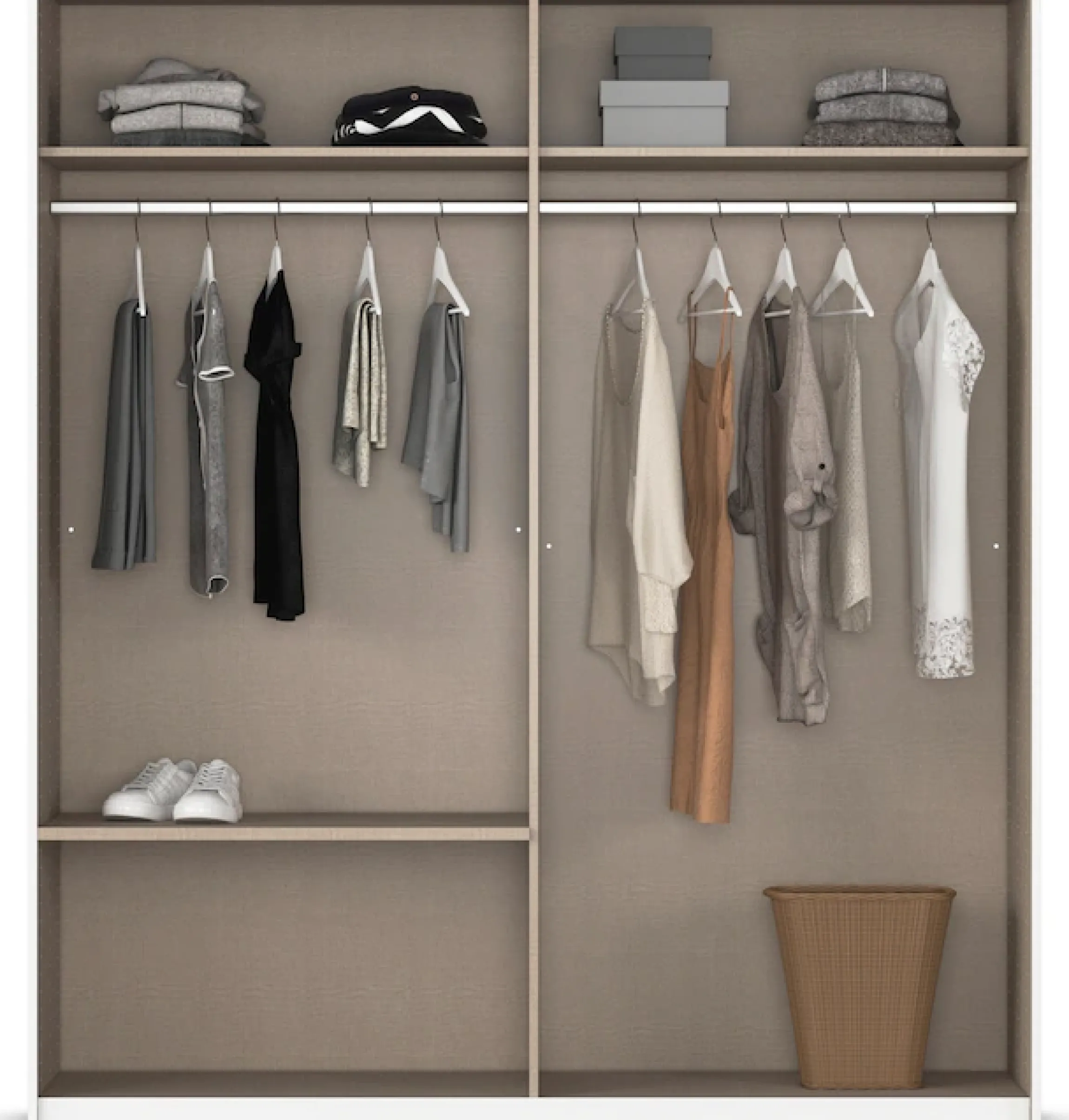 rauch Schwebetürenschrank »Kleiderschrank Schrank Garderobe ELARA Glastür/Grauspiegel« praktische Schubladen optional farblich abgesetzt MADE IN GERMANY