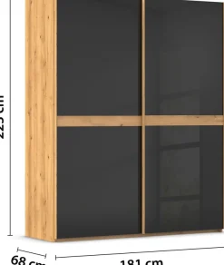 rauch Schwebetürenschrank »Kleiderschrank Schrank Garderobe Schlafzimmerschrank SCALE-LINE« edle Optik mit Bauchbinde in Korpusfarbe mit Glasfront MADE IN GERMANY