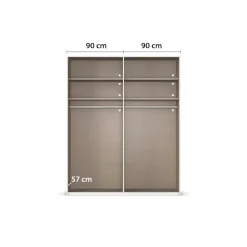 rauch Schwebetürenschrank »Kleiderschrank Schrank Garderobe Schlafzimmerschrank SCALE-LINE« edle Optik mit Bauchbinde in Korpusfarbe mit Glasfront MADE IN GERMANY