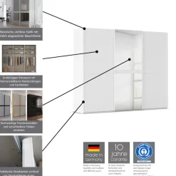 rauch Schwebetürenschrank »Kleiderschrank Schrank Garderobe Schlafzimmerschrank SCALE-LINE« edle Optik mit Bauchbinde in Korpusfarbe mit Glasfront MADE IN GERMANY