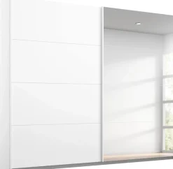 rauch Schwebetürenschrank »Kleiderschrank Schrank Ankleide Garderobe Schlafzimmerschrank MEMPHIS« Breiten: 180/225/270 cm, Höhe 210 cm,mit Spiegel und Metallgriffleisten in Weiß MADE IN GERMANY