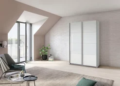 rauch Schwebetürenschrank »Quadra Schlafzimmerschrank in vielen Breiten« Kleiderschrank Garderobenschrank Schrank mit Glaselementen
