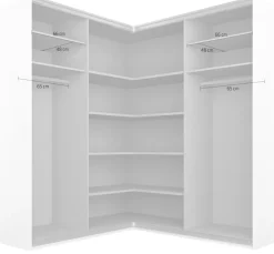 rauch Schwebetürenschrank »Schrank Garderobe Eckkleiderschrank QUADRA Front in Dekor/Hochglanz« in den Höhen 210/229 cm, inkl. Soft-Close-Funktion,großer Eckschrank mit viel Stauraum, Maß 181x187 cm MADE IN GERMANY