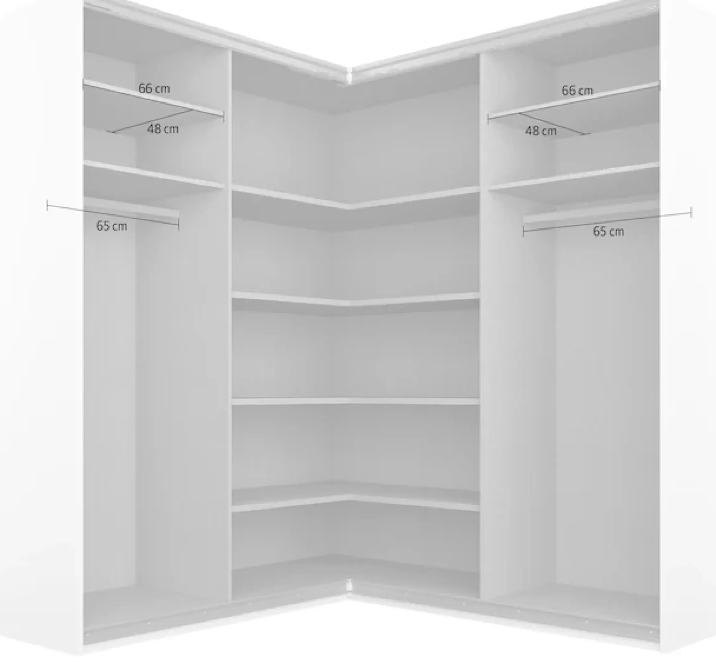 rauch Schwebetürenschrank »Schrank Garderobe Eckkleiderschrank QUADRA Front in Dekor/Hochglanz« in den Höhen 210/229 cm, inkl. Soft-Close-Funktion,großer Eckschrank mit viel Stauraum, Maß 181x187 cm MADE IN GERMANY