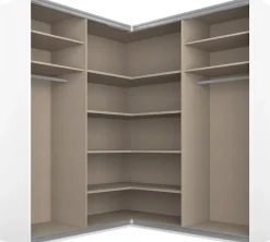 rauch Schwebetürenschrank »Schrank Garderobe Eckkleiderschrank QUADRA Front in Dekor/Hochglanz« in den Höhen 210/229 cm, inkl. Soft-Close-Funktion,großer Eckschrank mit viel Stauraum, Maß 181x187 cm MADE IN GERMANY