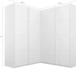 rauch Schwebetürenschrank »Schrank Garderobe Eckkleiderschrank QUADRA Front in Dekor/Hochglanz« in den Höhen 210/229 cm, inkl. Soft-Close-Funktion,großer Eckschrank mit viel Stauraum, Maß 181x187 cm MADE IN GERMANY
