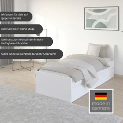 rauch Stauraumbett »Doppelbett Einzelbett Bett für kleine Räume Stauraum JOEL« Liegefläche 90x200 oder 140x200 cm,praktische Bettschubkästen für zusätzlichen Stauraum MADE IN GERMANY