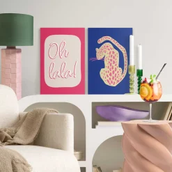 Reinders! Leinwandbild »Oh La La Tiger« Teenager Zimmer - Blau - Leinwand - Sprüche - 20x30 cm