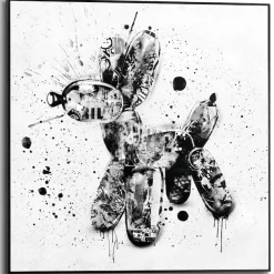Reinders! Poster »Ballon Hund« Teenager Zimmer - Schwarz-Weiß - MDF - Street Art - 50x50 cm