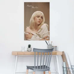 Reinders! Poster »Billie Eilish« Teenager Zimmer - Beige - 150 gr. Papier - Musik - 61x91,5 cm