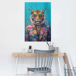 Reinders! Poster »Dressed Tiger« Teenager Zimmer - Mehrfarbig - 150 gr.Papier - Tiere - 61x91,5 cm