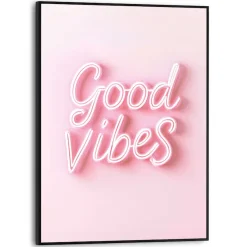 Reinders! Poster »Good Vibes« Teenager Zimmer - Rosa - MDF - Sprüche - 30x40 cm