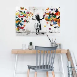 Reinders! Poster »Wolke von Schmetterlingen« Kinderzimmer - Mehrfarbig - 150 gr.Papier - Street Art - 91,5x61 cm