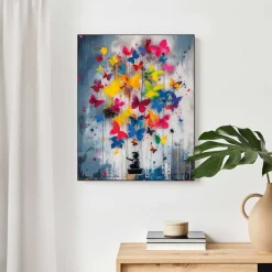 Reinders! Wandbild »Butterfly Balloon« Kinderzimmer - Schmetterlinge - Kind - Mehrfarbig - MDF - Street Art