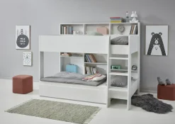 Relita Etagenbett »Sely, viel Funktion auf kleinem Raum, 2 Liegeflächen, modernes Design« viele Regalfächer an der Bettrückseite, inkl. Schublade auf Rollen,viel Stauraum, pflegeleichte Melamin Oberfläche, 3 Farben zur Wahl